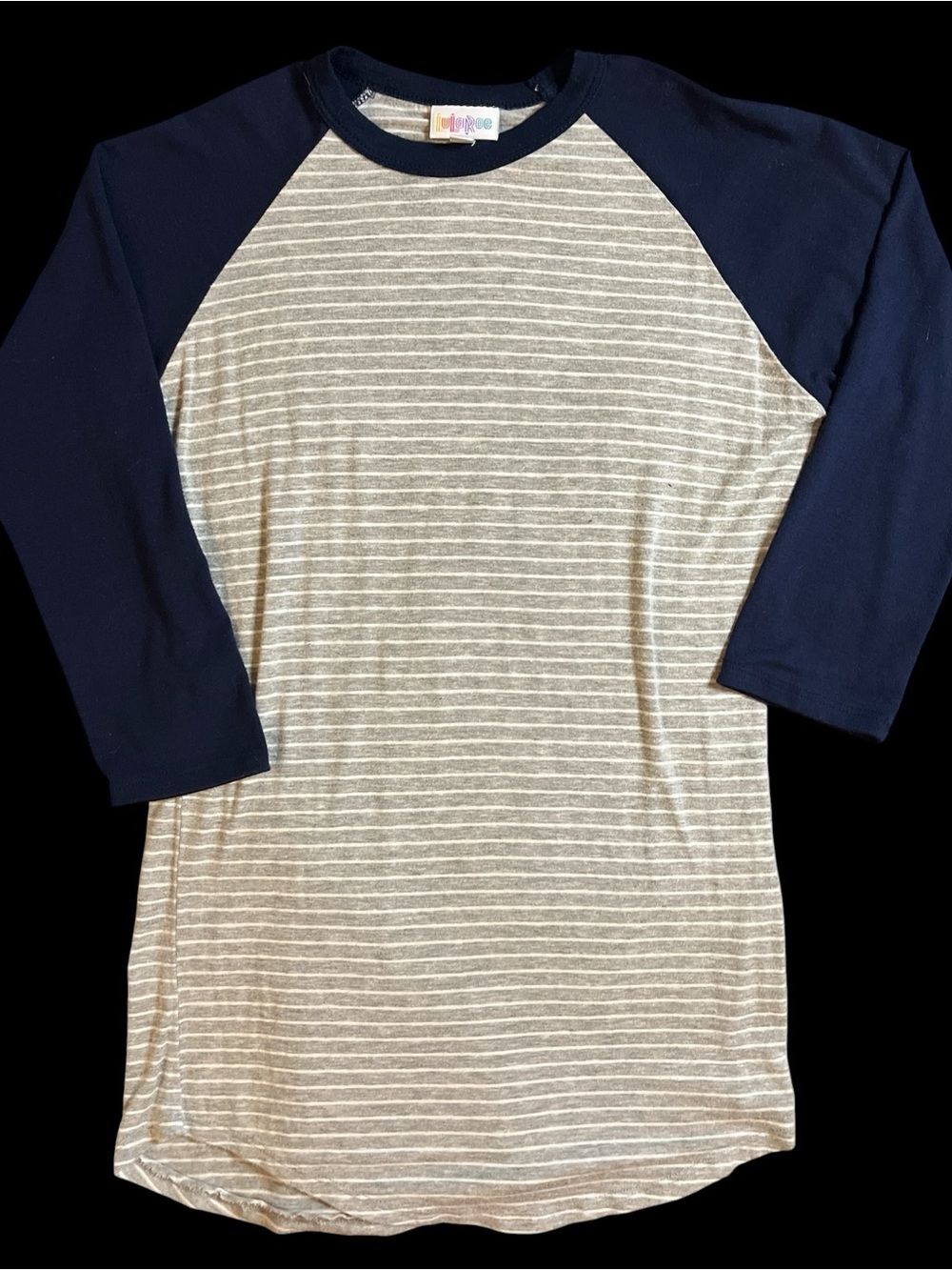 LuLaRoe Navy Sleeve Striped Raglan Tee Size: XXS. Fast shipping!